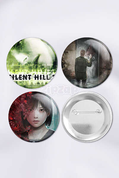 ZipZap مجموعة شارات زينة لألعاب الفيديو سايلنت هيل مع دبابيس (3 قطع)