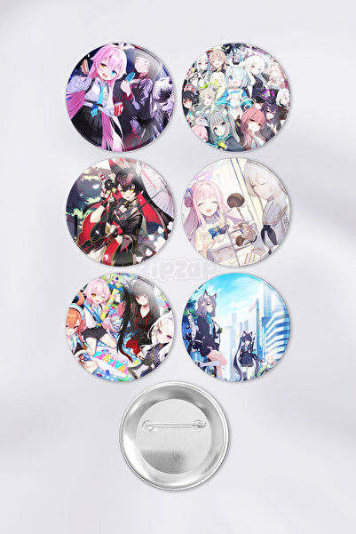 ZipZap مجموعة شارات زينة لألعاب الفيديو من Blue Archive مع دبابيس (6 قطع)