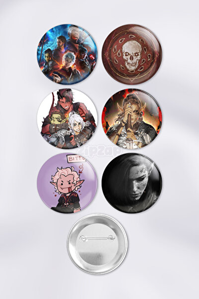 ZipZap مجموعة شارات زينة لألعاب الفيديو من Baldur's Gate 3 (6 قطع)