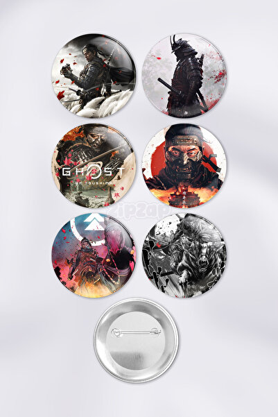 ZipZap مجموعة شارات زينة لحقيبة ألعاب الفيديو Ghost of Tsushima (6 قطع)