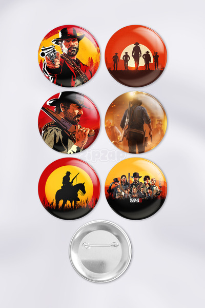 ZipZap Set de insignă cu buton cu ace pentru jocul video Red Dead Redemption ...