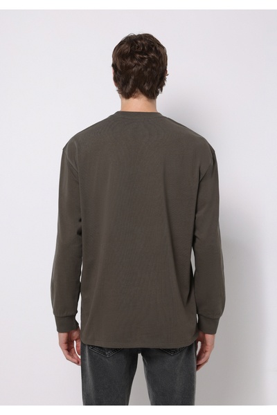 Colin's Comfort Fit Круглий комір Прямий чоловічий зелений футболка з довгими рукавами