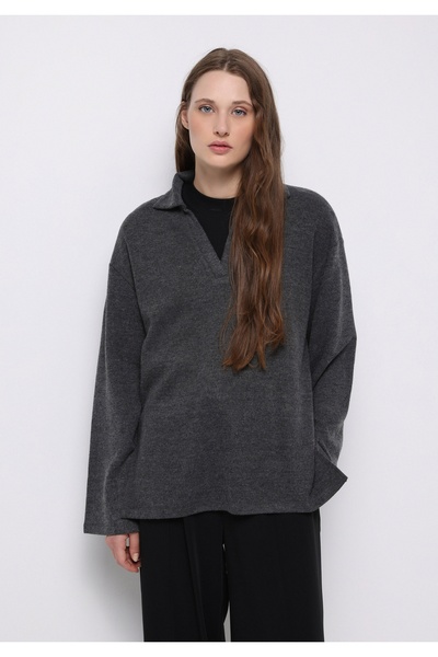 Colin's Regular Fit Polo Neck Plain Women's Anthracite T-Shirt