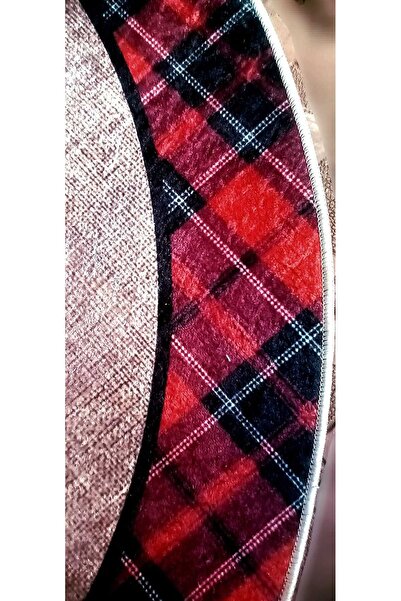 OMS Round rug 100 x100 cm grey Christmas with reindeer