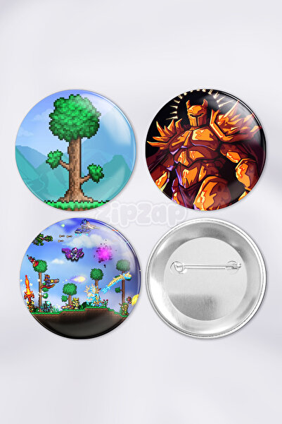 ZipZap مجموعة شارات زينة لألعاب الفيديو من تيراريا (3 قطع)