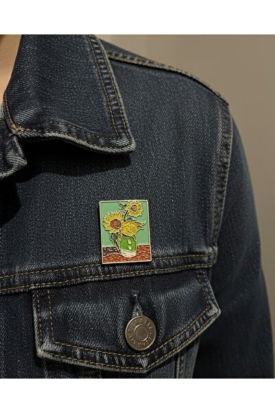 Pinkar Studio Van Gogh Ayçiçekleri Tablo Rozet Pin