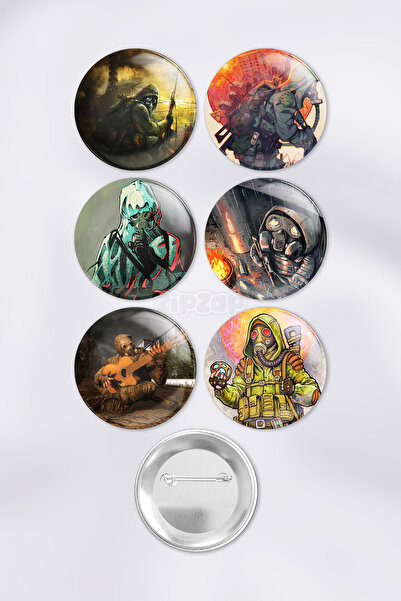 ZipZap مجموعة شارات زينة لألعاب الفيديو من ستالكر مع دبابيس (6 قطع)