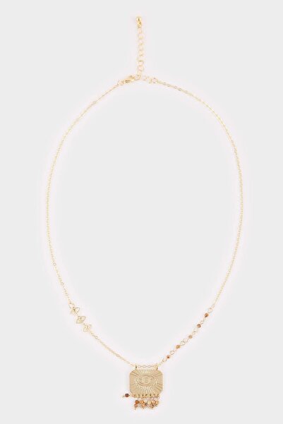 DeFacto Kadın Gold Göz Detaylı Sallantılı Kolye G0333AXNS