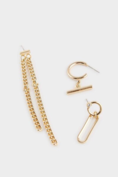 DeFacto Kadın 6lı Gold Küpe F7666AXNS