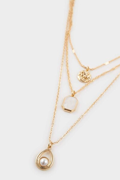 DeFacto Kadın İnci Detaylı Gold Kolye F7707AXNS