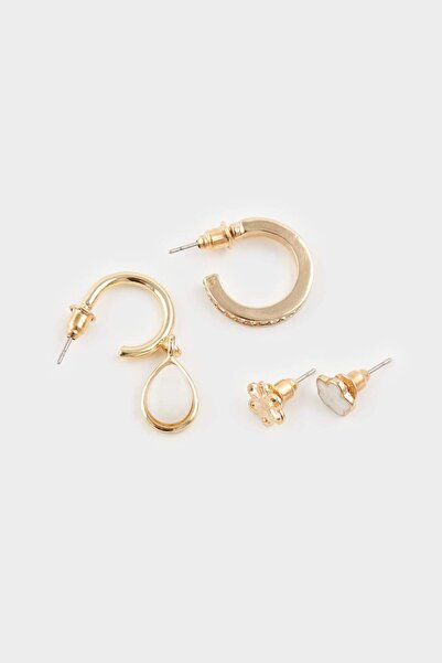 DeFacto Kadın 9lu Gold Küpe F7660AXNS