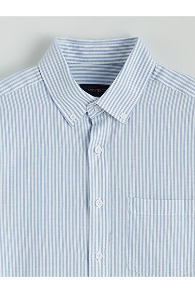 LC Waikiki SOUTHBLUE Regular Fit Uzun Kollu Çizgili Erkek Gömlek