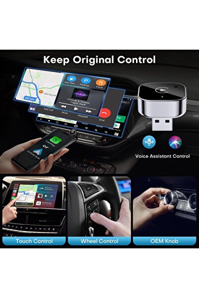 MUMO 2-in-1 Wireless CarPlay & Android Auto Adapter (USB/USB-C, Black)