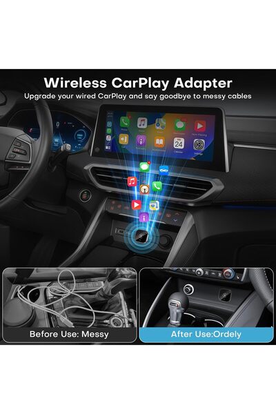 MUMO 2-in-1 Wireless CarPlay & Android Auto Adapter (USB/USB-C, Black)