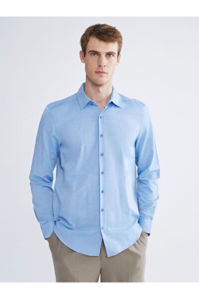 LC Waikiki Lcw Eco Front Button Closure Straight Long Sleeve Men's Shirt