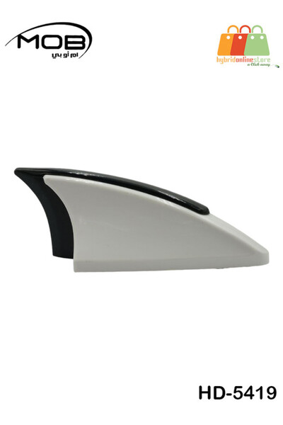 Mob HD-5419 Universal White/Black Shark Fin Car Earth Antenna Spoiler