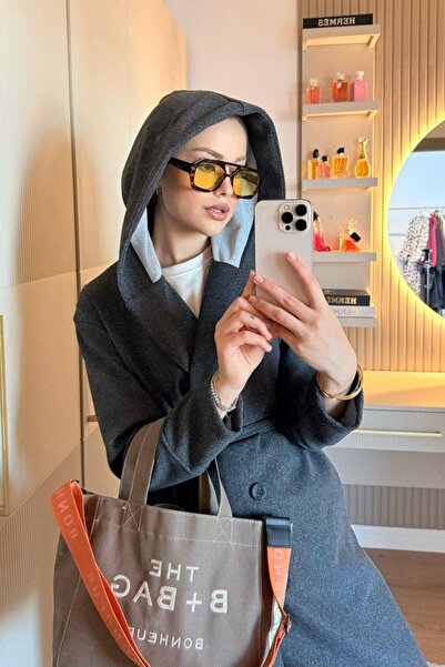 Şulemoda Giyim Mizgin Hooded Coat Smoked