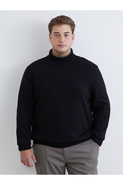 LC Waikiki Plus Size Half Turtleneck Men's Knitwear Sweater