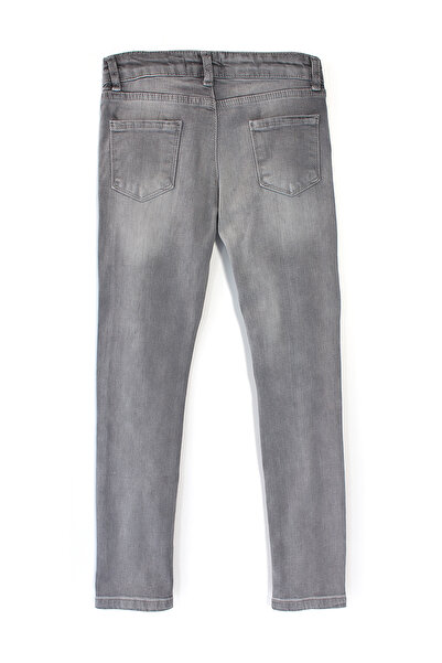 DobaKids Destroyed Slim Fit Slim Fit Jean Girls' Pants Gray Color Girls' Ripped Pants