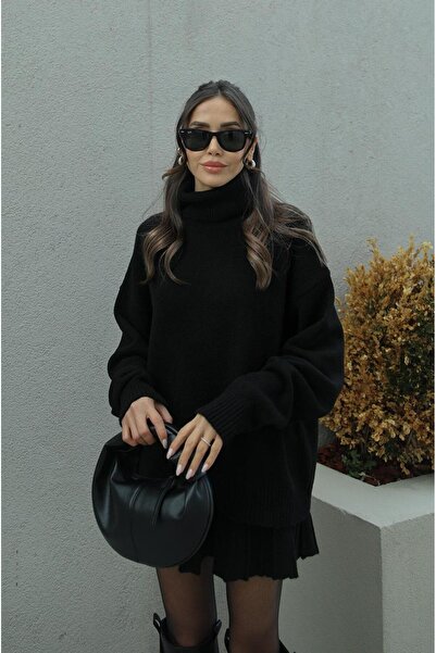 POİNE Women's Turtleneck Skirted Knitwear Set