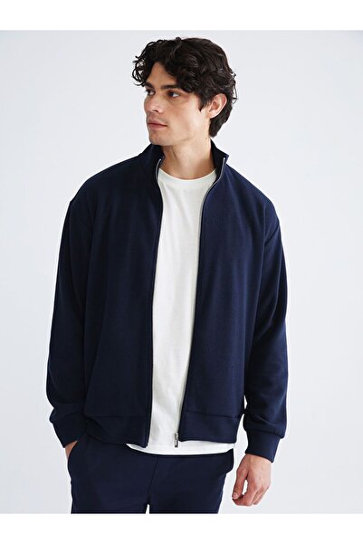 LC Waikiki سويت شيرت رجالي بسحاب وياقة واقفة مريحة