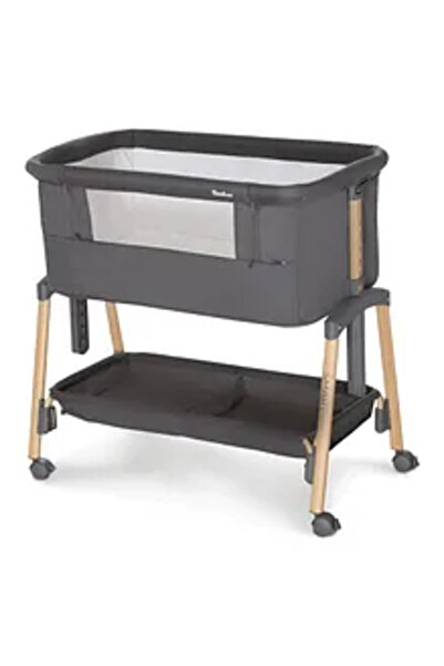 Asalvo سرير أطفال صغير 2 في 1 وسرير نوم مشترك، رمادي - قابل للطي