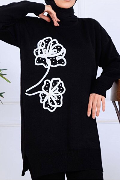 TRENDTESETTÜR Women's Black Pants and Knitwear Set t 0211