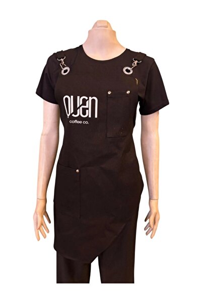 ÖNLÜK SEPETİ مريلة مطعم نصف سوداء على الجانبين