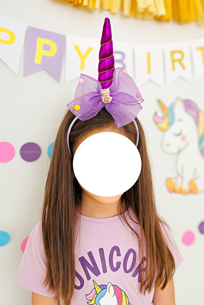 BearPear Unicorn Parti Tacı Kutlama Tacı Doğumgünü Tacı Kız Çocuk Taç