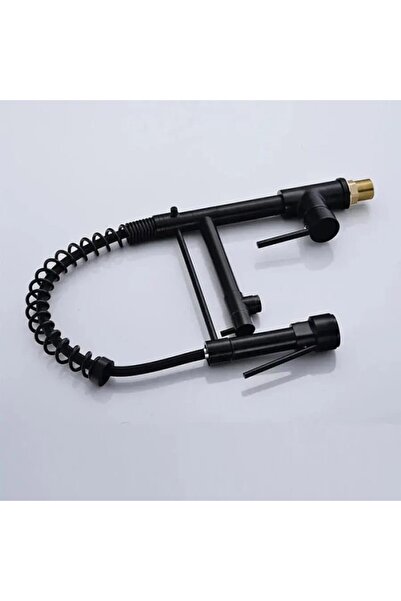 Alessandro DESIGN Baterie Bucatarie cu Dus Extractibil, Inox si Alama Negru