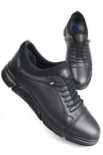 ROTA Men's Black Orthopedic Inner and Outer Complete Leather Gel Ultra Comfortable Casual Shoes