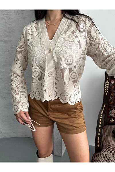 SÜZENE BUTİK SÜZENE DETAYLI TÜL HIRKA