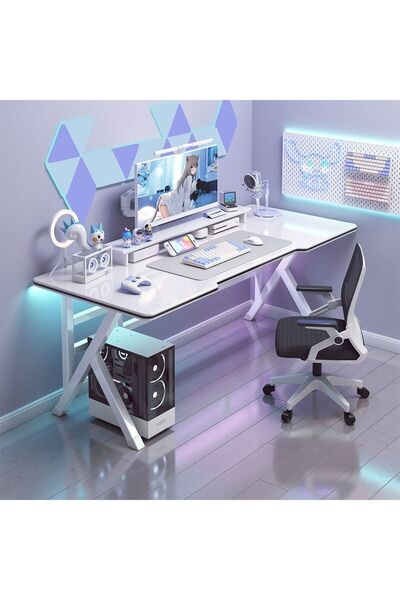 Chuma Gaming Table,Home Office Desk with Cable Management, Carbon Fiber PC Gamer Workstation