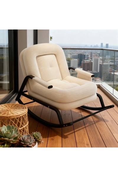 Topone1Topone1 كرسي هزاز عصري، كرسي أريكة فردي، مناسب للشرفات وغرف المعيشة وغ...