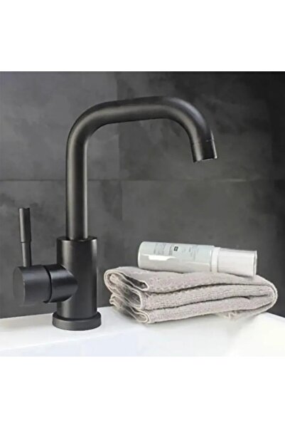 Alessandro DESIGN Baterie Lavoar cu Pipa Rotativa, Negru, Inox SUS304