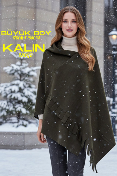 Monki Haus Khaki Polar Shawl Shoulder Wrap Scarf Cafe Restaurant Hotel Cafe Thick Large Size