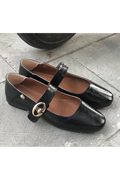 Kuum K451001 Women's Crinkled Patent Leather Ballet Flats