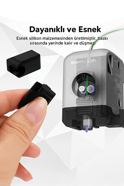 MEK Hotend Isıtıcı Bloğu Koruyucu Silikon Kılıf (Bambu Lab X1, X1C, X1E, X1 Carbon, P1P ve P1S Uyumlu)