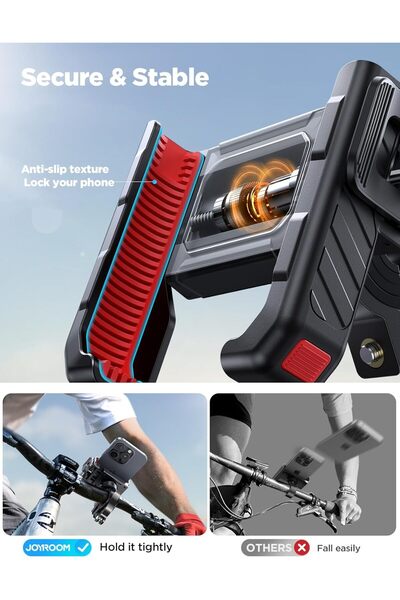 Joyroom Motorcycle Bike Phone Mount Holder - Handlebar Phone Mount for 4.7-7'' Smartphones