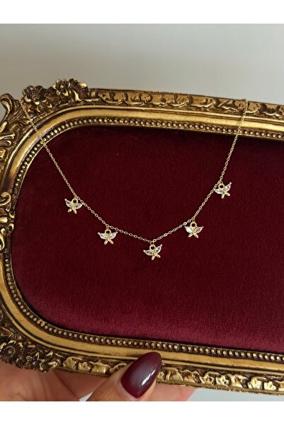 h&b design jewel Çelik 5 Kelebekli Charm Kolye