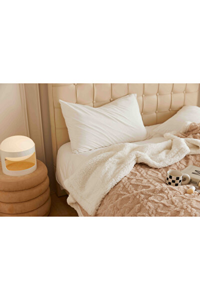 JOJO HOME Warm cocolino blanket, knitted pattern, 200x230cm, Beige