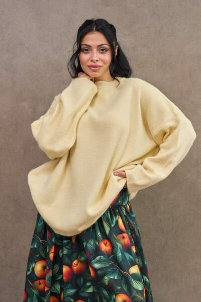 KÜÇÜĞÜM BUTİK Butter Yellow Knitwear Casual Sweater