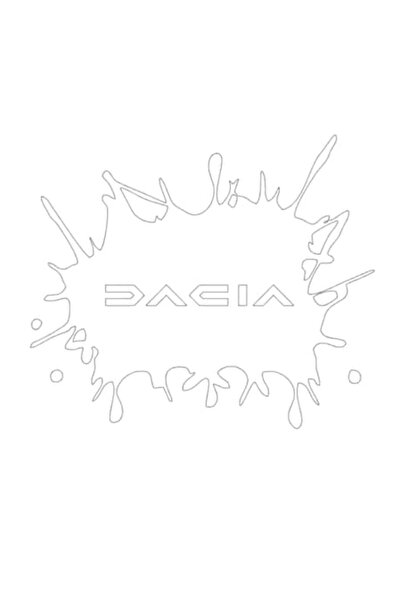Oracal Sticker pata cu scris dacia model nou, 20cm, alb