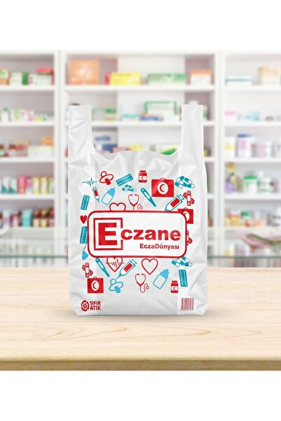 ECZADÜNYASI 22x33 Küçük Boy Atlet Bio Eczane Baskılı Atlet Poşet ( 1 Kg 330 A...