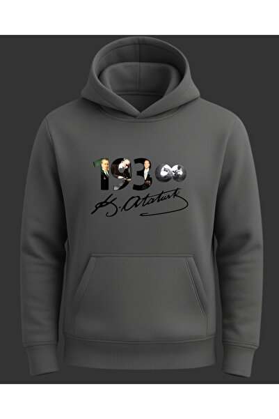 Ebiidesign 1938 and Ataturk Signature B Printed Sweatshirt