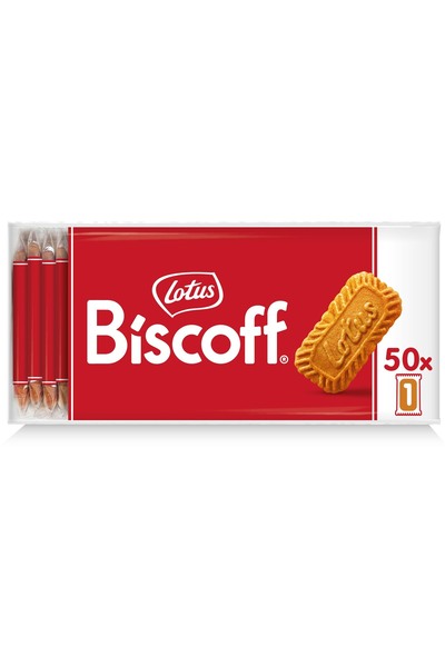 Lotus Biscoff Mini Bisküvi 50×6,25 g – Karamelize Kahve Yanı Lezzetli Atıştırmalık