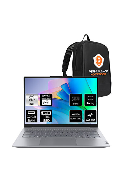 LENOVO ThinkBook 14 G8 Ultra 7 255H 32GB 1TB SSD 14" FHD+ FDOS Dizüstü Bilgis...