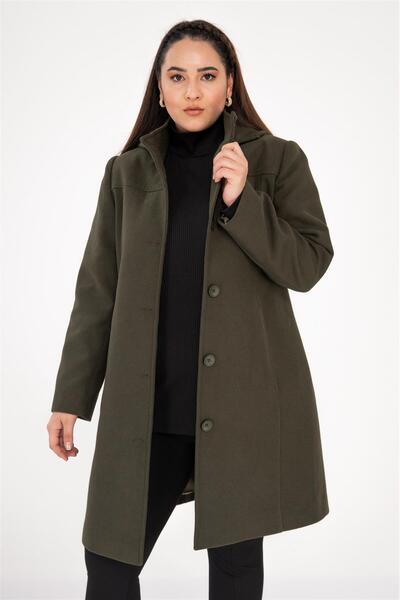 Roxxlen Plus Size Hooded Coat