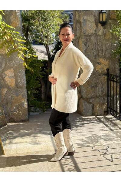Punta Otantik Nc25026 Unlined Wool Cardigan Ecru