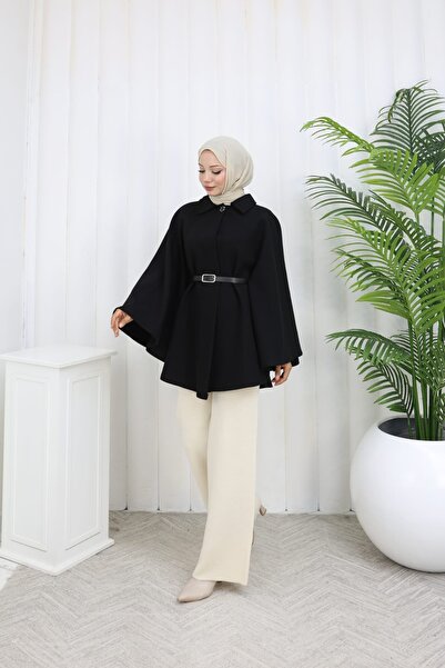 KEJAN TEKSTİL Kejan Belted Poncho